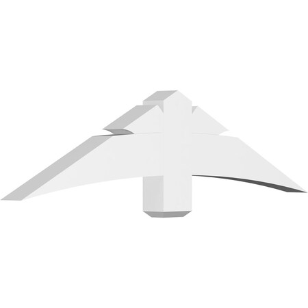 Ekena Millwork Davenport Architectural Grade PVC Gable Bracket, 60"W x 15"H x 4"D x 6"F, 6/12 Pitch GBP060X15X0406DAV00